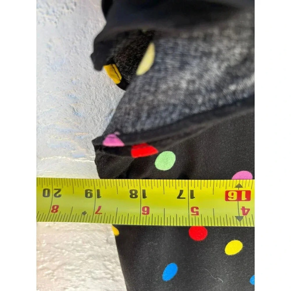 Eloquii Womens Flounce Sleeve Keyhole V Neck Polka Dot Jumpsuit Black Sz 14 - Picture 7 of 11